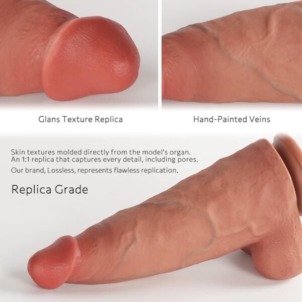 3.39'' Diameter (Extra-Thick!) Huge Dildo, 10 Inch Realistic Super-Wide Giant Big Silicone Dildo with Strong Suction Cup. Lossless No.49. - Image 3