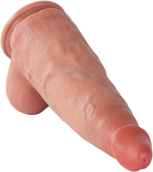 3.39'' Diameter (Extra-Thick!) Huge Dildo, 10 Inch Realistic Super-Wide Giant Big Silicone Dildo with Strong Suction Cup. Lossless No.49.